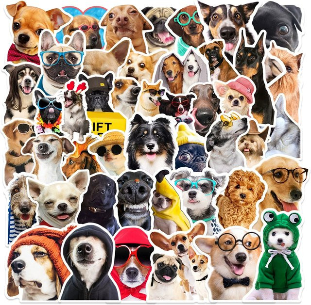 Charile Hunde-Graffiti-Aufkleber, Tier-Welpen-Meme-Sticker, multicolour - Bild 1