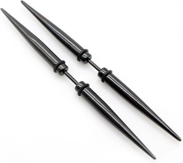 Ohrstecker Edelstahl, Schwarz, Unisex, Punk - Bild 1