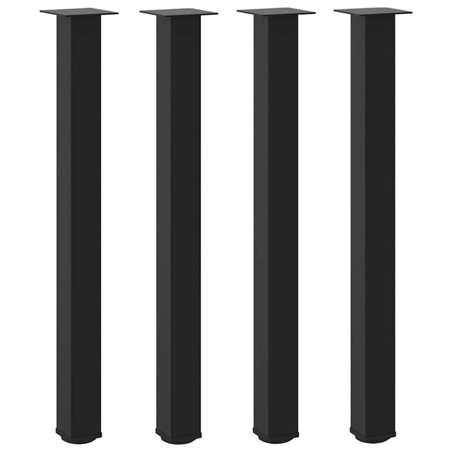 vidaXL Bartischbeine Set aus 4 Stück in Schwarz Matt aus Stahl, Höhe: 90-92 cm - Bild 2