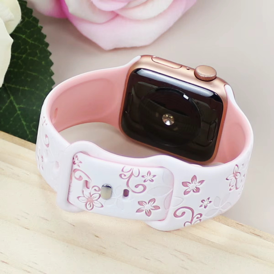 samusak Uhrenarmband Silikon, floral, Damen - Bild 2