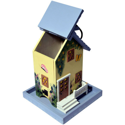 DOBAR Vogelfutterhaus Sommer aus Kiefernholz für Wildvögel in Bunt und Gelb - Bild 3
