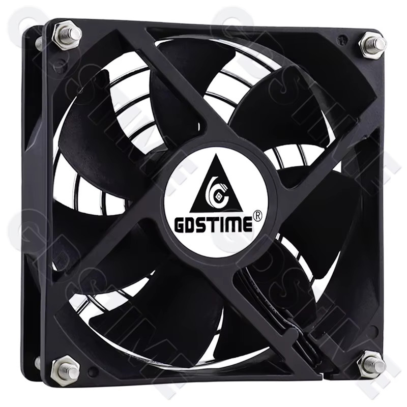 Gdstime EC-Gehäuselüfter Doppelkugel-Axiallüfter für PC CPU-Kühlung, Schwarz - Bild 2