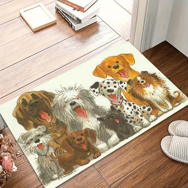Rutschfeste Teppichmatte mit Tiermotiv für Wohnzimmer, Schlafzimmer oder Kinderzimmer, Mehrfarbig, B/T: 60 x 40 cm - Bild 1