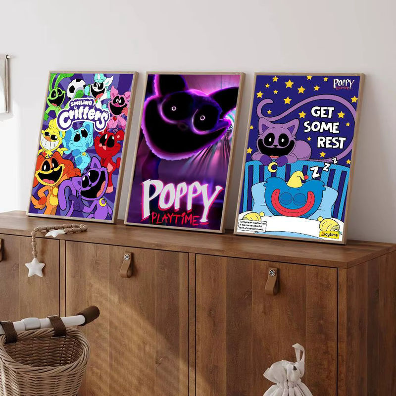 Critters CATNAP DOGDAY Klassisches Vintage-Poster in Weiß und Mehrfarbig, Ästhetische Kawaii Wanddekoration aus Papier für dein Kinderzimmer - Bild 3