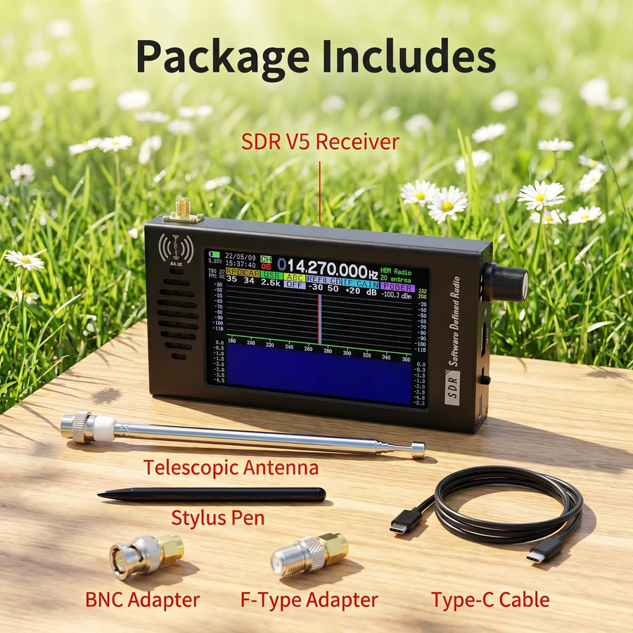 HTOOL SDR Radio Kurzwelle DSP Digital FM Receiver Transceiver mit Farbdisplay in Schwarz - Bild 5