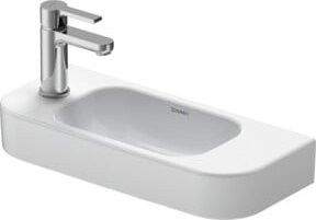 Duravit Handwaschbecken Happy D.2 in Weiß, D-Form aus Keramik, B/T: 50 x 22 cm, ohne Überlauf und mit Loch für die Armatur auf der rechten Seite - Bild 1