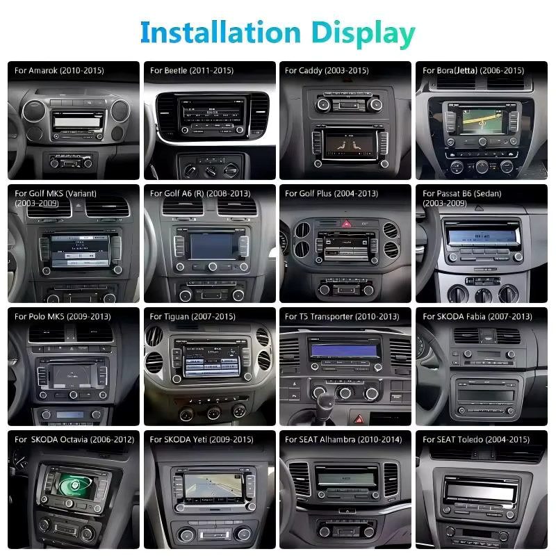 MOPECT Android Autoradio mit 7 Zoll IPS Touchscreen für VW Volkswagen Skoda Octavia Golf 5 6 Touran Passat B6 Polo Jetta in Schwarz mit CarPlay, GPS, WLAN, Bluetooth und RDS - Bild 2