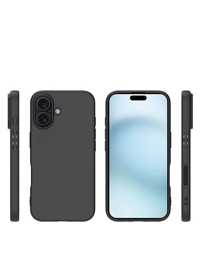 Ricestate Luxuriöse Silikon Handyhülle in Schwarz für iPhone 11 bis iPhone 17 Air Matt Weiche Schutzhülle - Bild 2