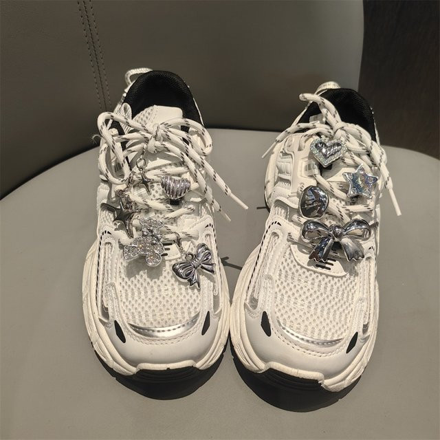SMATLELF Schuh-Charms, Blume, Silber, Diamant - Bild 1