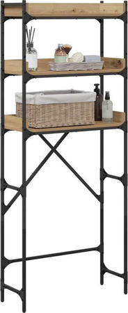 Waschmaschinenregal Yiwydaa mit Einlegeböden in Braun, B/T/H: 67 x 25 x 163 cm