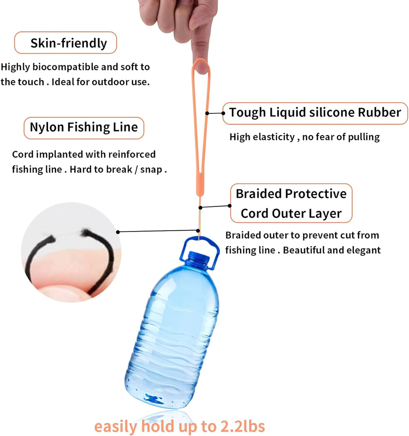 Xyun Silikon-Handgelenkbänder als Handy-Gurt-Charms und Lanyards für iPhone, Kamera und Schlüssel in Lila - Bild 3