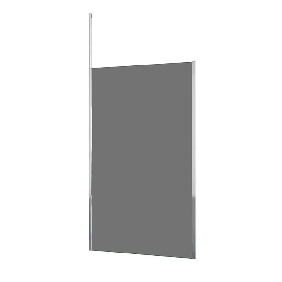 Duschparadies Walk In Duschabtrennung mit Grauglas und Deckenstrebe, B/H: 120 x 200 cm, 8mm Nano Glas, Hochglanz Verchromt - Bild 2