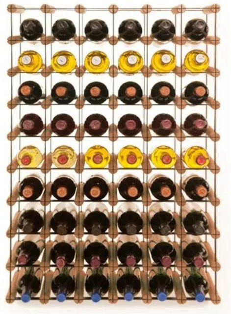 PROREGAL Modulares Weinregal Vinotega Mod aus massivem Kiefernholz, Braun geölt, H x B x T: 92,5 x 62,5 x 24,5 cm - Bild 1