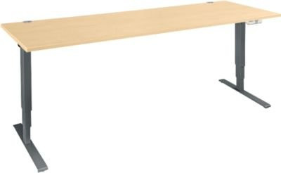 Schäfer Shop Genius Schreibtisch AERO FLEX elektrisch höhenverstellbar mit T-Fuß und Memorypanel, Breite: 200 cm, Farbe: Ahorn/Anthrazit - Bild 1