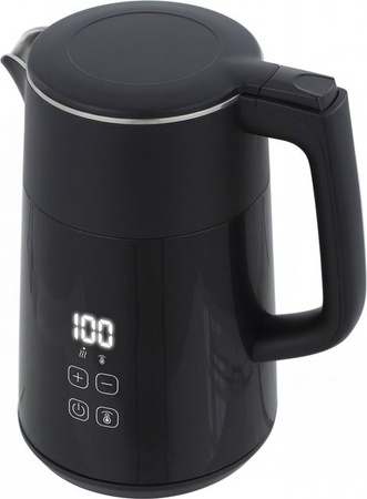 HOMCOM Elektrischer Wasserkocher Schwarz mit LED-Display, 1,7 l, 2200W, Warmhaltefunktion und automatischer Abschaltung