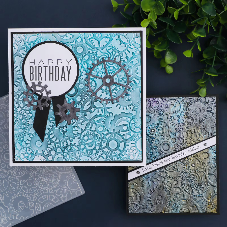 Steampunk Bastelpapier mit antiker Ausrüstung und 3D-Prägung für Scrapbook und DIY-Projekte - Bild 3
