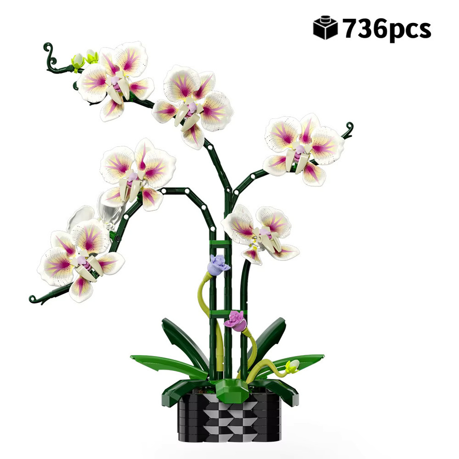 HUATEC Orchideen-Bouquet Phalaenopsis, Baustein-Set, 736 Teile, ab 12 Jahre - Bild 2