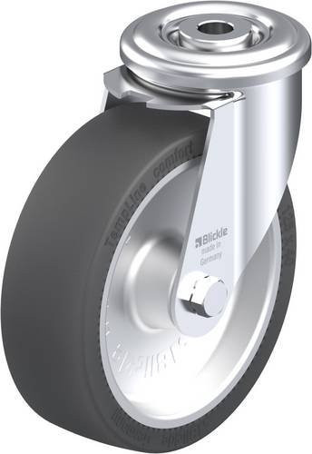 Blickle LIR-POSI 125G Lenkrolle aus Stahl und Kunststoff, verzinkt, Schwarz/Grau, Rad-Durchmesser: 125 mm, Tragfähigkeit: 120 kg - Bild 1