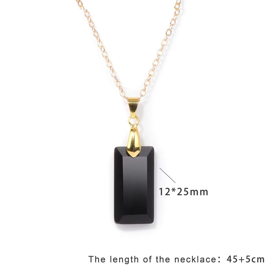 Halskette Obsidian, Dalmatiner, Rosenquarz, Unisex, Gold - Bild 2
