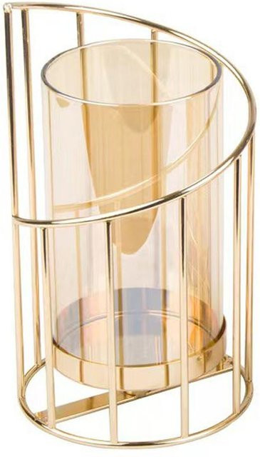 Drehbarer Kerzenständer von OutsideWorld in Gold und Beige aus Metall, Höhe: 20 cm - Bild 1