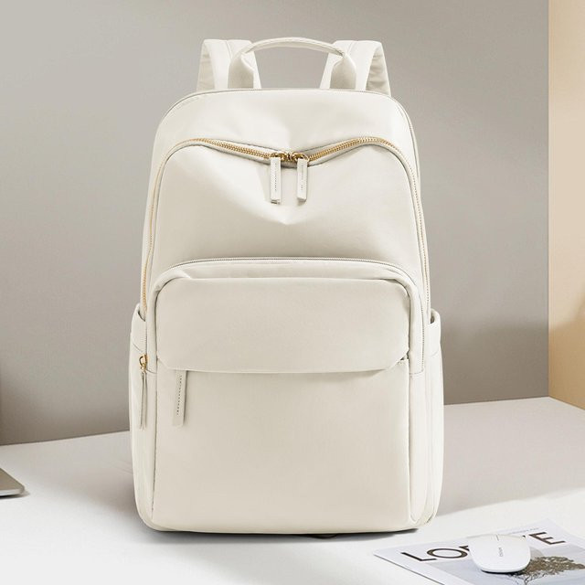 Weft Wasserdichter Laptop-Rucksack für Damen und Herren in Beige - Bild 1
