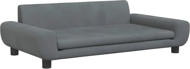 vidaXL Hundebett Sofa aus Samt in Dunkelgrau, B/T/H: 100 x 54 x 33 cm - Bild 1