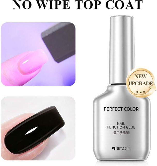 PERFECT COLOR No Wipe Top Coat, 16 ml, kristallklar, glänzend - Bild 1
