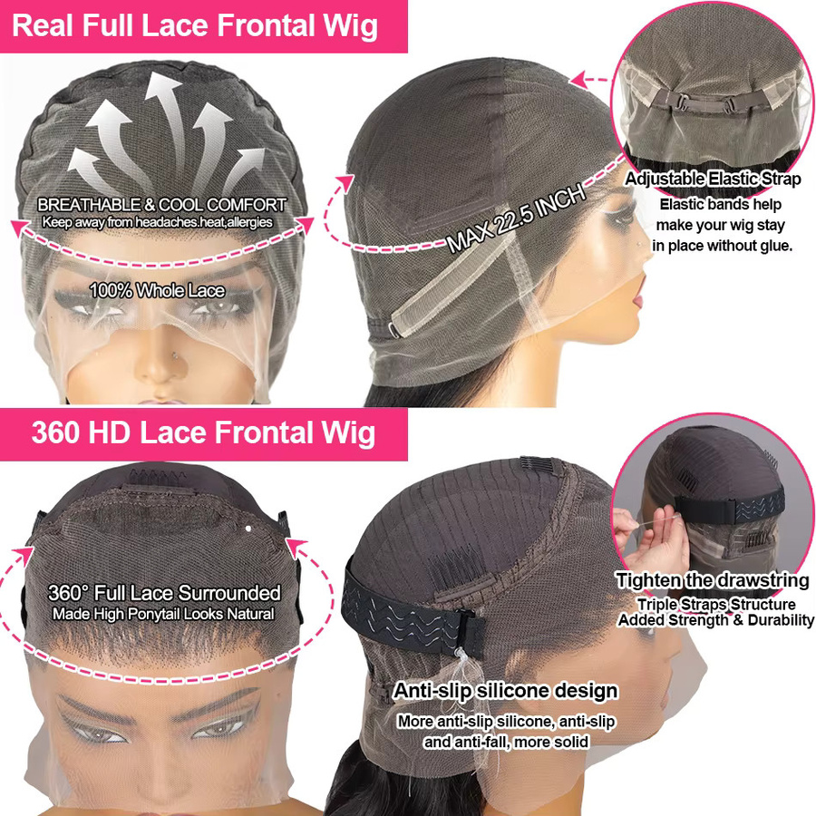 Wig Secret Echthaarperücke, glattes Virgin-Haar, HD-Spitzenfront, Damen - Bild 6