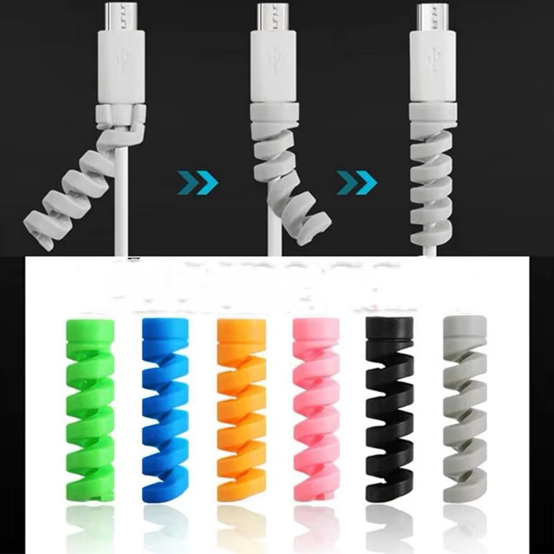 10 Stück KEITHNICO Silikon Spiral Kabel-Schutz für iPhone und Samsung Android USB Ladegeräte in Schwarz und Multicolour - Bild 2