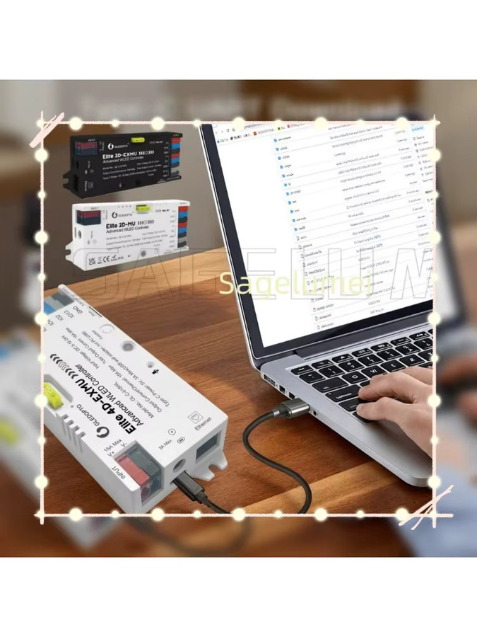 GLEDOPTO Elite Series Peak Work GL-C-618WL Digitaler Lichtstreifen-Controller mit 4-Wege-Ausgang, ESP32 Ethernet, WLED, Mikrofon und UART, 20A, Weiß - Bild 6