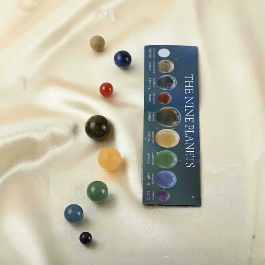 SMI Fine 9-Planeten-Sonnensystem Kristallkugel-Set mit Edelsteinen in Multicolor - Bild 3
