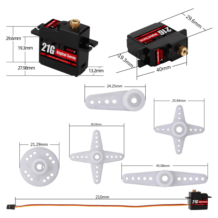 NEEBRC Metal Gear Wasserdicht Micro Digital Servo - Bild 4