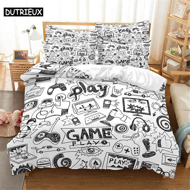 Gamer Bettwäscheset von JMG Household Supplies in Weiß, Microfaser, B/H: 140 x 210 cm - Bild 1