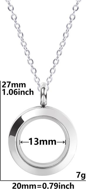 Binchi Outdoor Product Medaillon Anhänger, Edelstahl, Silber, 60cm, Unisex - Bild 1