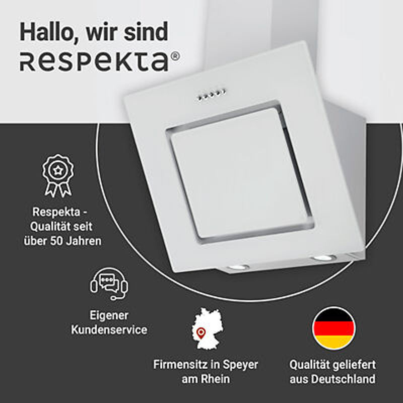 Respekta Dunstabzugshaube Schräghaube CH22010WBZ Weiß B/H/T: 60 x 73,9 x 34 cm - Bild 3