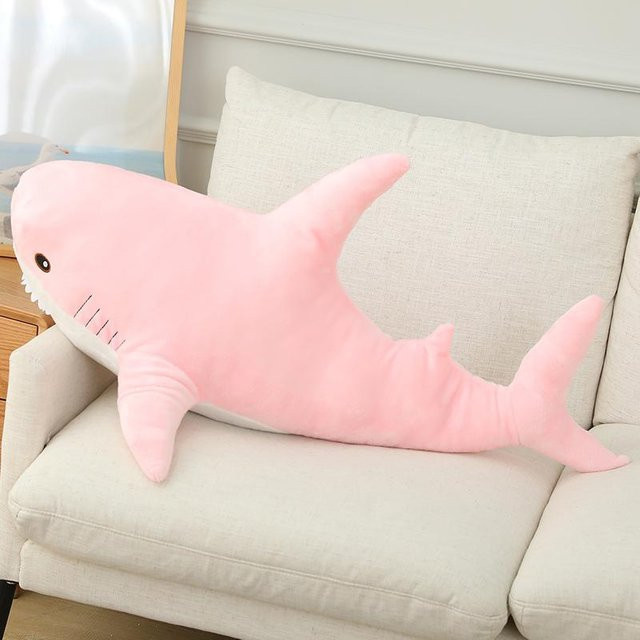 Simulierter Hai Meereskreatur, Plüsch / Textil, Blau Rosa Grau, 15cm - Bild 1