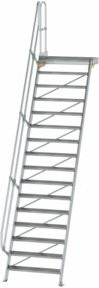 Günzburger Aluminium-Treppenplattform 60 Grad mit 16 Stufen in Silber - Bild 1