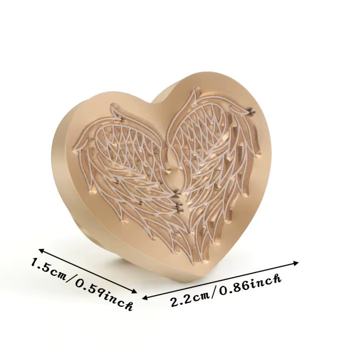 Siegelwachsstempel mit Herzform in Gold für Valentinstag und Hochzeitseinladungen - Bild 3