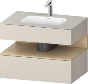 Duravit Einbauwaschtisch-Möbel-Set Qatego in Beige, B/T/H: 80 x 55 x 60 cm - Bild 1