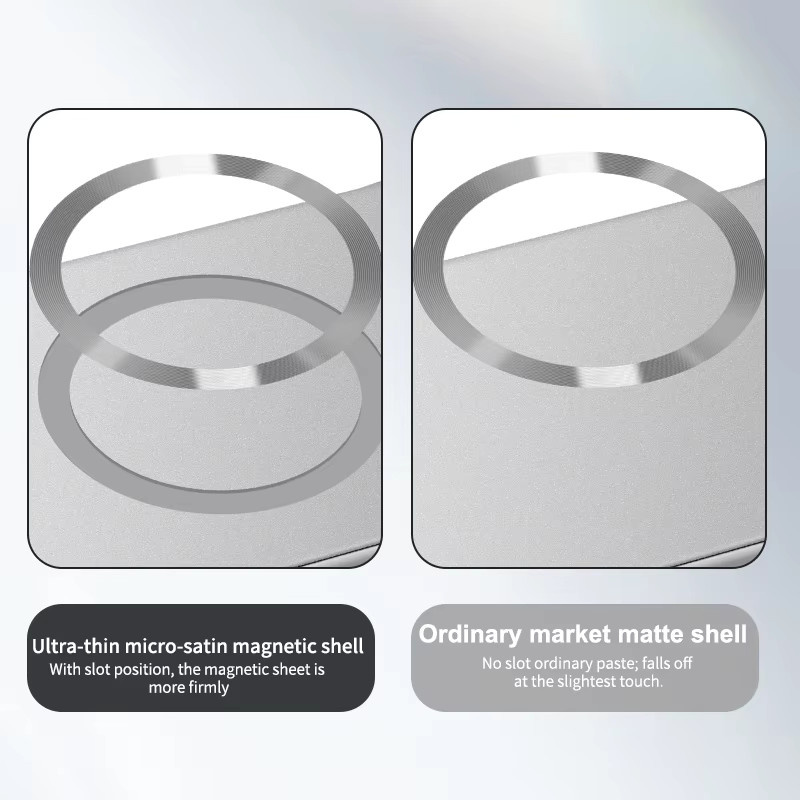 Schlanke rahmenlose MagSafe Schutzhülle für Xiaomi 17 Pro Max, 15, 14 und 13 Pro in Silber mit ultromagnetischer kabelloser Ladefunktion - Bild 2