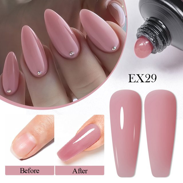 MEET ACROSS Nagellack Gel, Nude, Rosa Milchig-Weiß, 30 ml - Bild 1