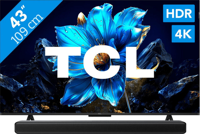 TCL 43 Zoll QLED 4K Smart TV P71K (2025) mit TCL S45H 2.0 Soundbar in Schwarz - Bild 1