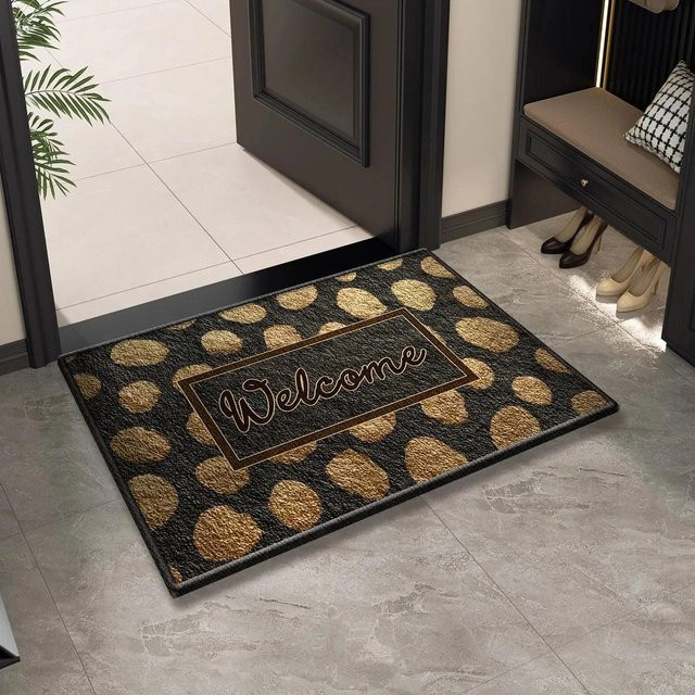 Rutschfeste Fußmatte mit Leopardenmuster von Lodestar, waschbarer Teppich für Innen und Außen, B/T: 50 x 30 cm, Multicolour - Bild 1
