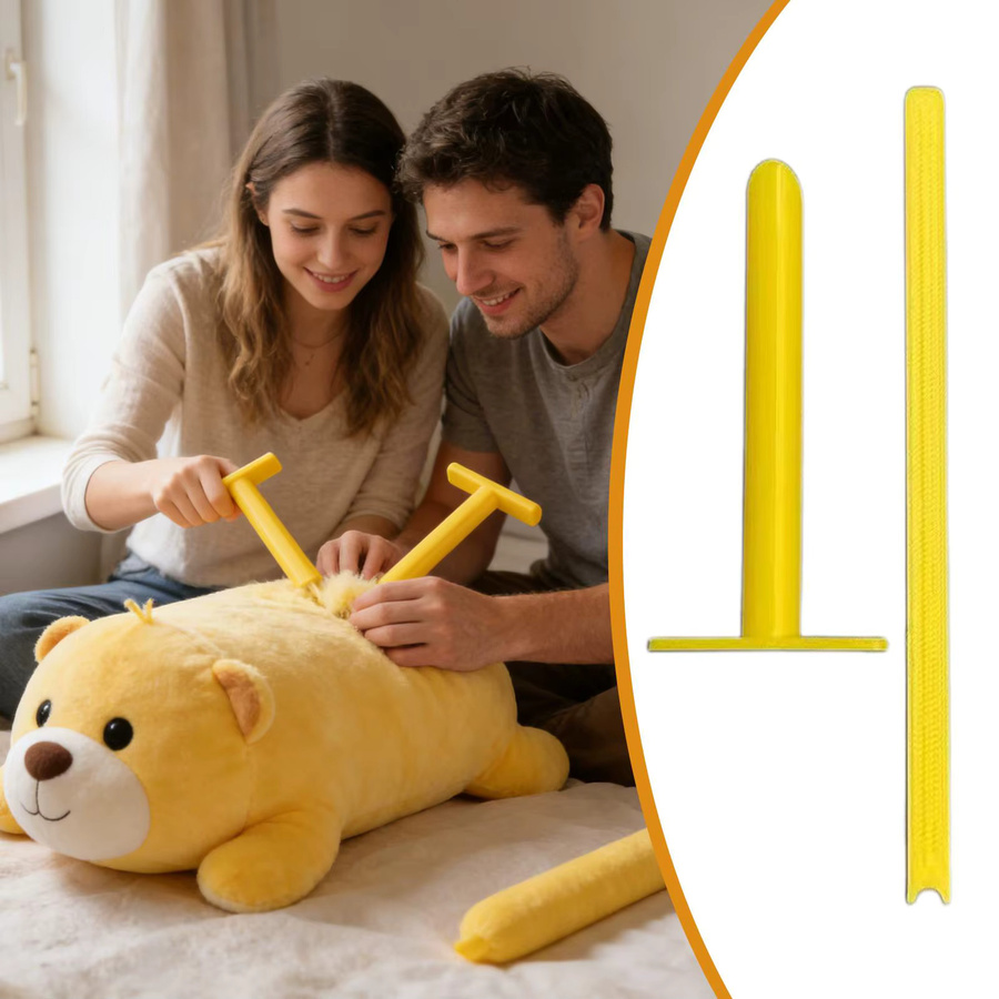 Gelbes Füllwerkzeug aus Kunststoff für Stofftiere und DIY-Bastelprojekte - Bild 2