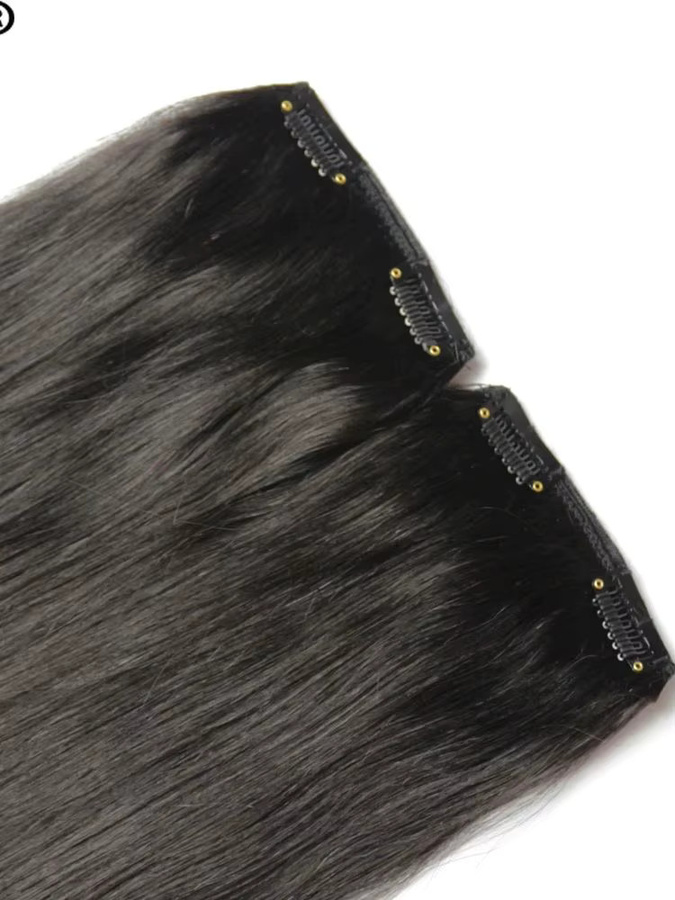 Zzhair Haarverlängerungen Clips-in, 2er Set, natürlich gerade, 16-24 Zoll - Bild 2