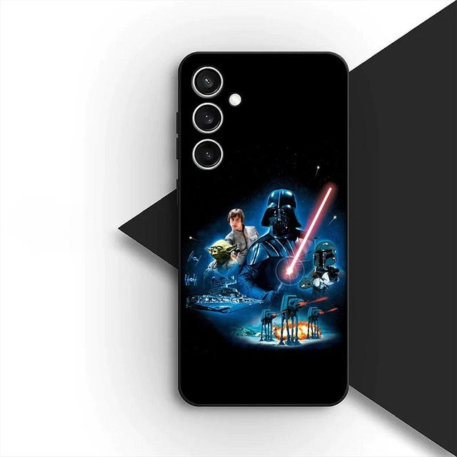 Handyhülle mit Yoda und Darth Vader Design für Samsung Galaxy S22 S21 S20 FE Ultra Plus A17 A16 A15 A25 A57 A37 A25 5G in Schwarz - Bild 1
