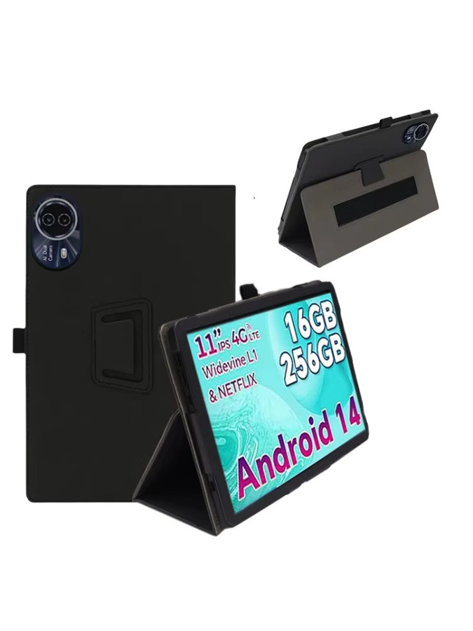 MIDILL Magnetische Schutzhülle aus PU-Leder für ODEA S11 Tablet 13 Zoll, Folio Standhülle in Schwarz - Bild 7