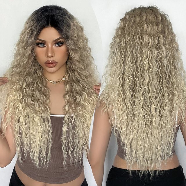 HAIRCUBE Perücke, synthetisch, braun blonde Ombre, Damen - Bild 1