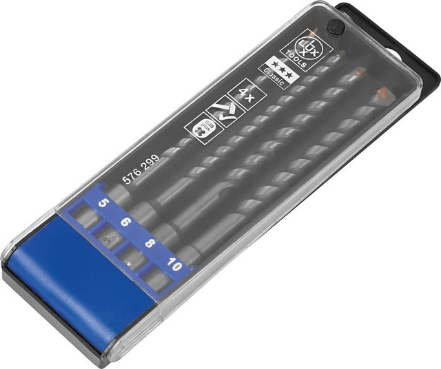 LUX-TOOLS SDS-Plus Bohrer-Set 4-teilig aus Stahl mit Carbide-Spitze in Silber - Bild 1