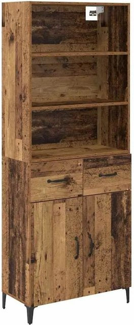 vidaXL Highboard Altholz in Braun mit Türen und Schubladen, B/T/H: 69,5 x 34 x 180 cm - Bild 1